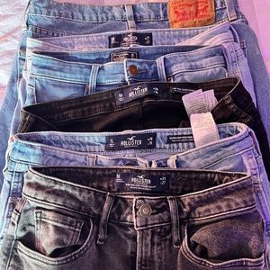 Hollister, Amerbercrombie & Fitch, and Levi’s jeans